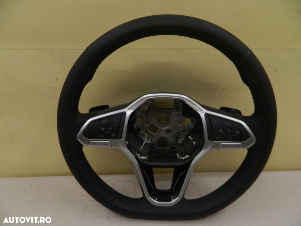 Volan piele VW Passat / Tiguan / Golf 8, 2015, 2016, 2017, 2018, 2019, 2020, 2021, 2022, 2023, 2024, cod origine 3G0419089. Cu comenzi si padele. - 3
