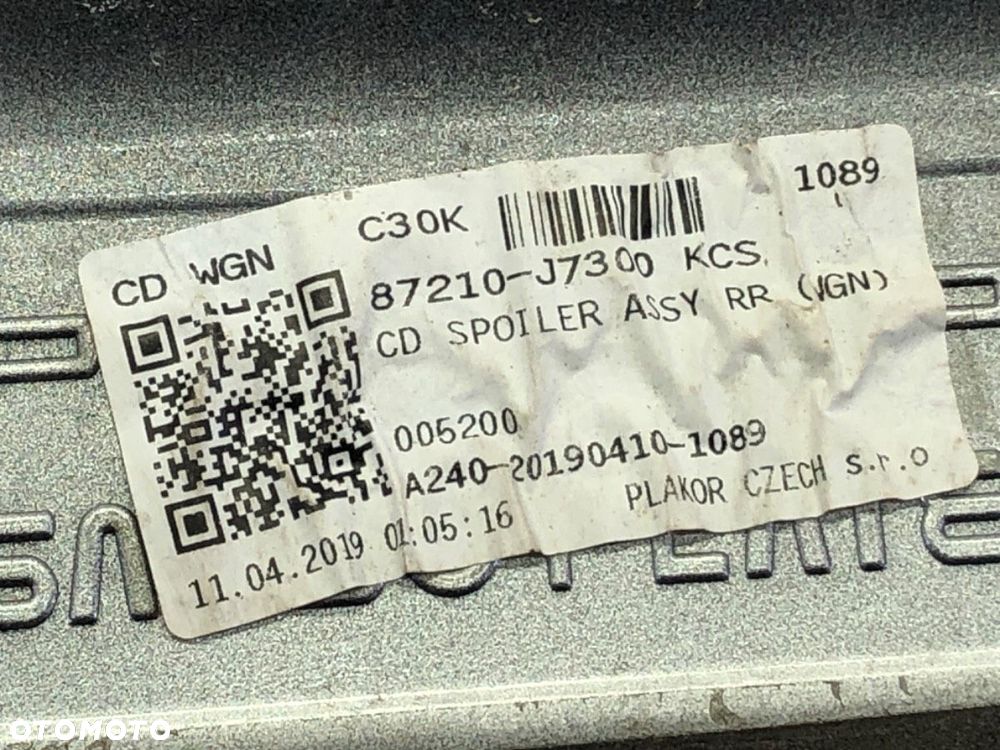 SPOILER LOTKA  KIA CEED Sportswagon (CD) 2018 - 2022 1.4 T-GDI 103 kW [140 KM] benzyna 2018 - 2022 - 4