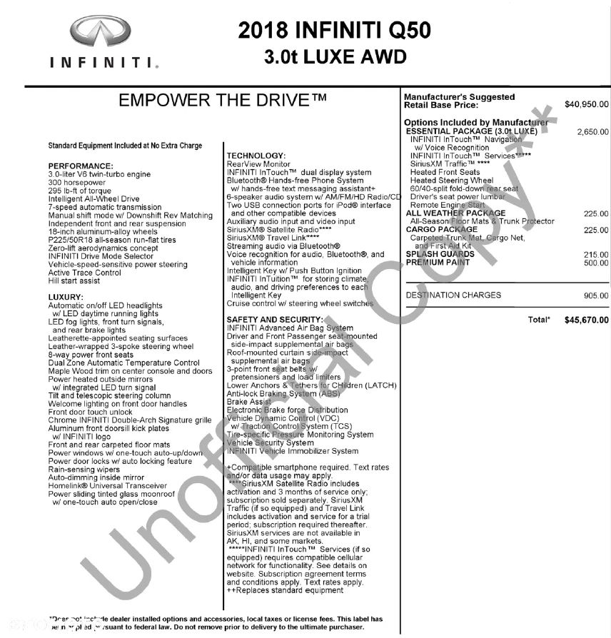 Infiniti Q50 Q50S 3.0t Sport Tech - 13