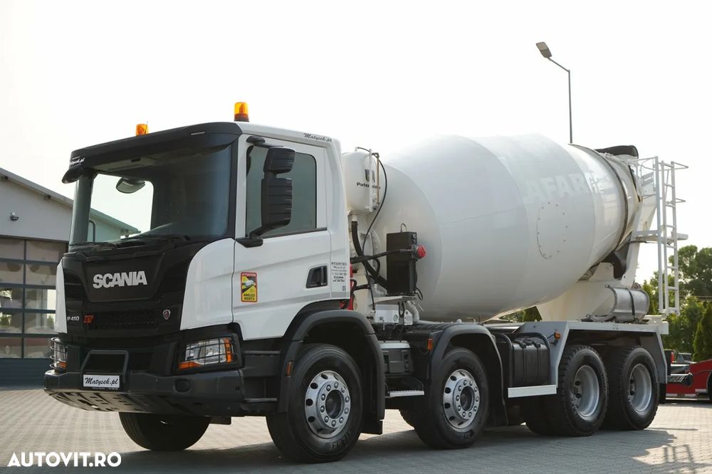 Scania P 410 XT / BETONOMIESZARKA / GRUSZKA / PUTZMEISTER 9 m3 / EURO 6 / ALUFELGI - 2