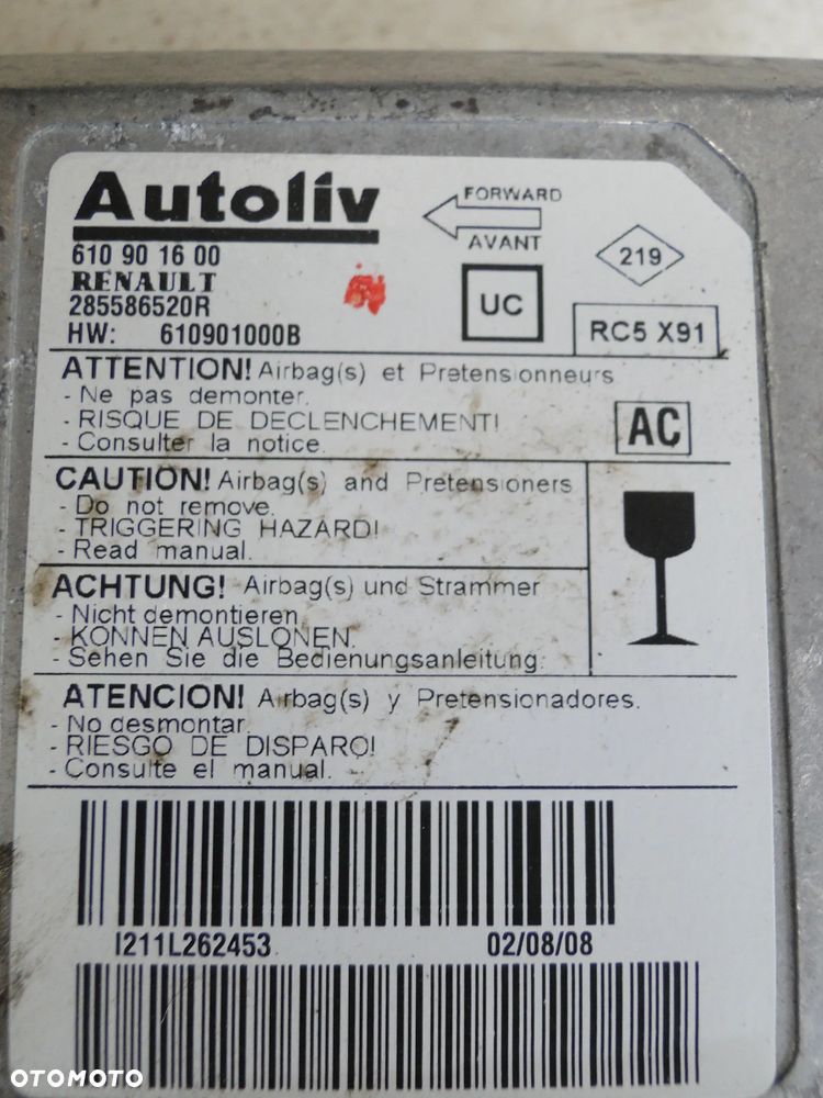 RENAULT LAGUNA III 3 DESKA KONSOLA PODUSZKI AIRBAG PASY SENSOR ORYGINAŁ EUROPA - 26