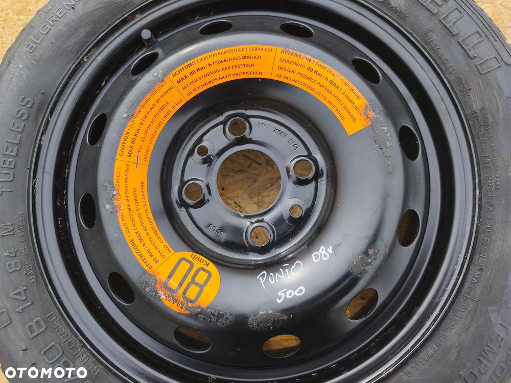 KOŁO DOJAZDOWE ZAPASOWE 135/80B14 4X98 14 CALI DO FIAT 500 PUNTO - 2