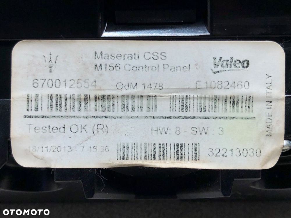 PANEL KLIMATYZACJI  MASERATI QUATTROPORTE VI 2012 - 2022 3.0 S Q4 302 kW [411 KM] benzyna 2013 - - 7