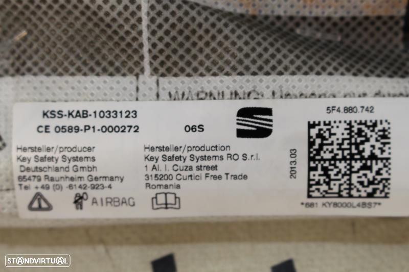 Airbag De Cortina Direito Seat Leon (5F1)  5F4880742 / 5F4 880 742 - 6