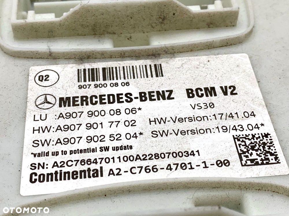 MODUŁ BSI  MERCEDES-BENZ eSPRINTER Skrzynia (B910) 2020 - 2022 Electric (910.633) 85 kW [116 KM] - 3