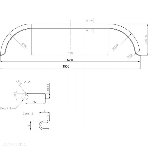 ARIPA METALICA TANDEM 13,remorca,platforma,trailer ,piese remorci