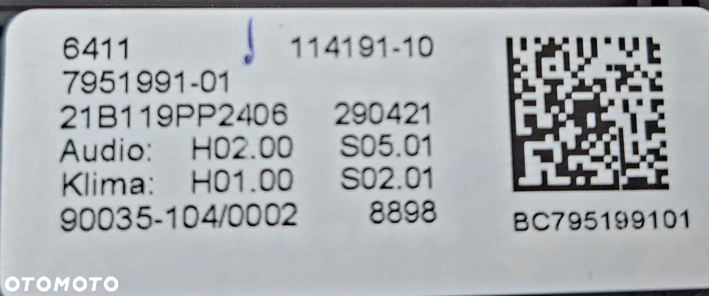 BMW X4m F98 Panel Klimatyzacji NAWIEWU ŚRODKOWA 7951991 - 4