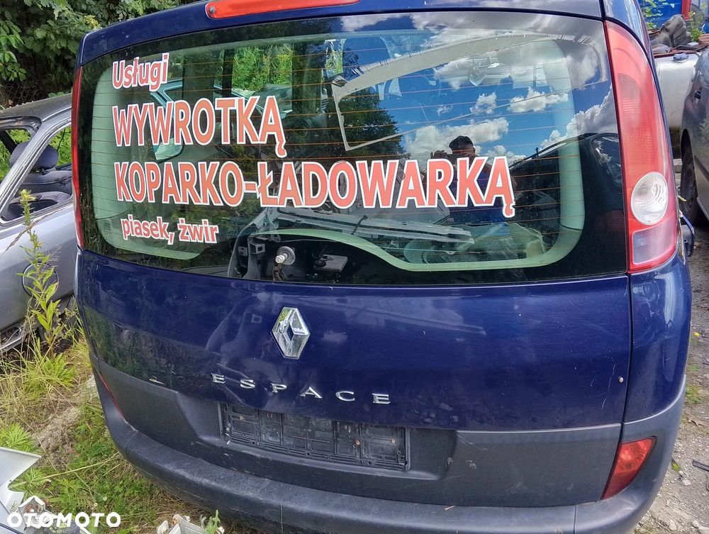 Renault Espace IV (02-06r.) 2.0 B 136KM. Silnik F4R 792 Skrzynia PK6 060 lakier OVD42 - BLUE NAVY BC. Cały na części GWARANCJA !!!  Przód Tył Zestaw Komplet Drzwi Klapa Zderzak Błotnik Maska Grill Atrapa Szyba Pas Lampa Lusterko Boczki Fotel Kanapa Kokpit Deska Rozdzielcza Przełącznik Włącznik Sterownik Przewody Wiązka Instalacja Moduł Komputer Czujnik Listwa Pompa Alternator Wtryski Głowica Rozrusznik Kompresor Sprzęgło Dwumas Silnik Skrzynia ABS Klimatyzacji Paliwa Wspomagania Kolektor Turbina Przepustnica Zawór Chłodnica Koło Hak Belka Sanki Zawieszenie Mcpherson Półoś Amortyzator Wydech Tłumik Zacisk Most - 3