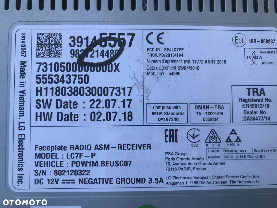 Radio Opel Crossland Corse E Mokka Grandland czytnik nawigacja GPS wyświetlacz 9827214480 555343750 - 3
