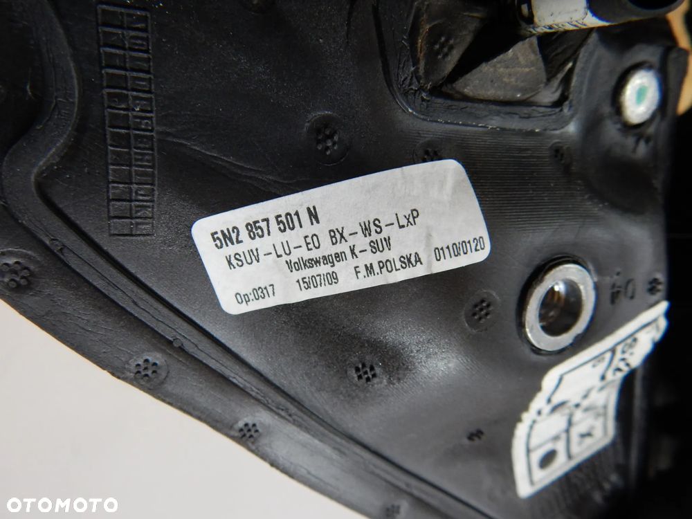 Lusterko zewnętrzne prawy przód VW Tiguan I 5N 07-16 czarne LC9X Łuków części - 7