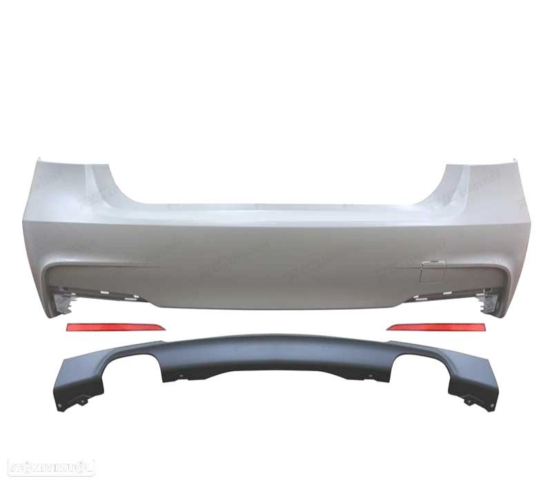 PARA-CHOQUES TRASEIRO BMW F30 LOOK M SAÍDA DUPLA ABS - 2