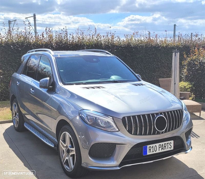 GRELHA FRONTAL MERCEDES ML W166 15- LOOK AMG GT CROMADA - 2