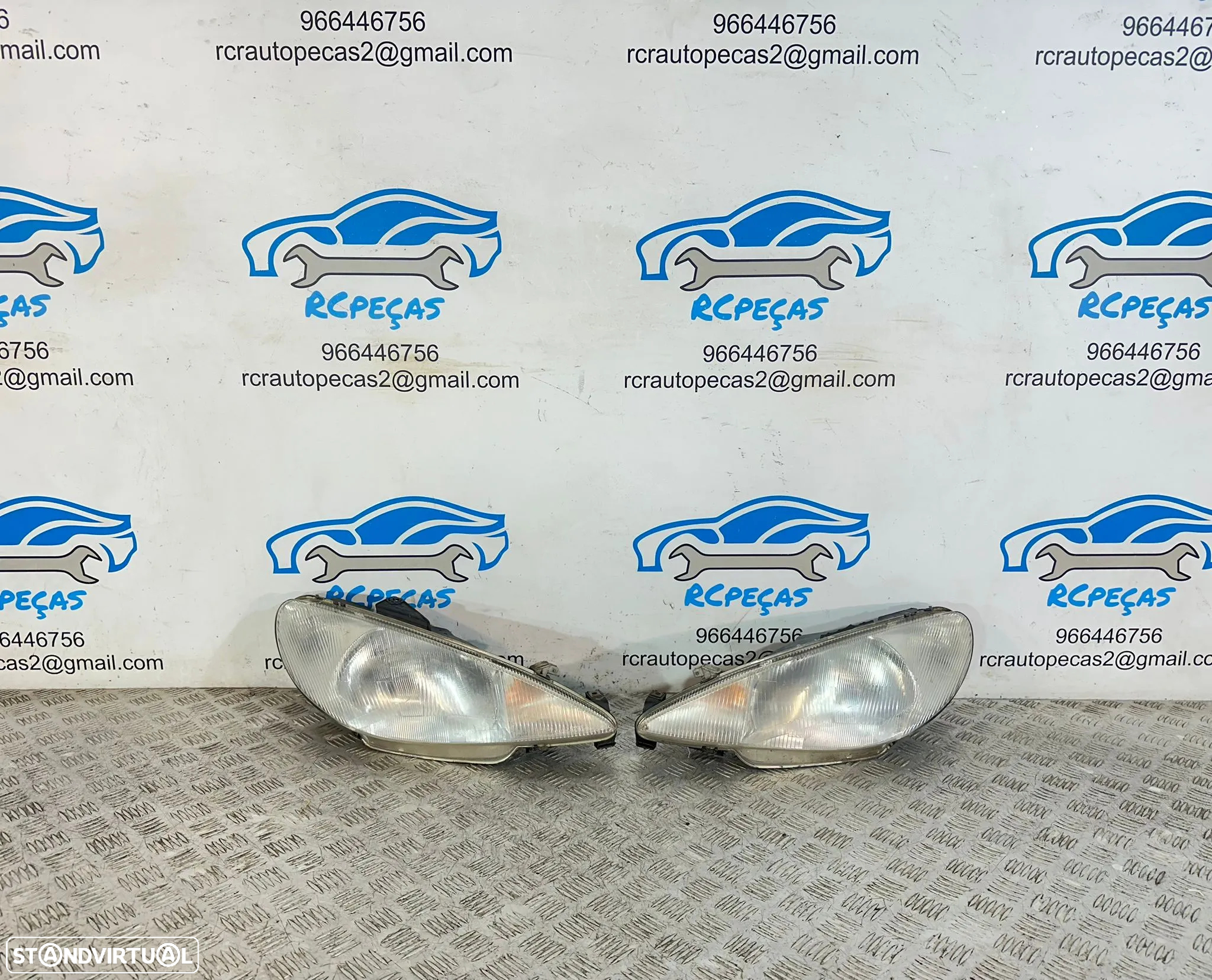 .Conjuntos Oticas Farois Frente Frontal Esquerda Direita Originais Peugeot 206 1999 - 2008 - 2