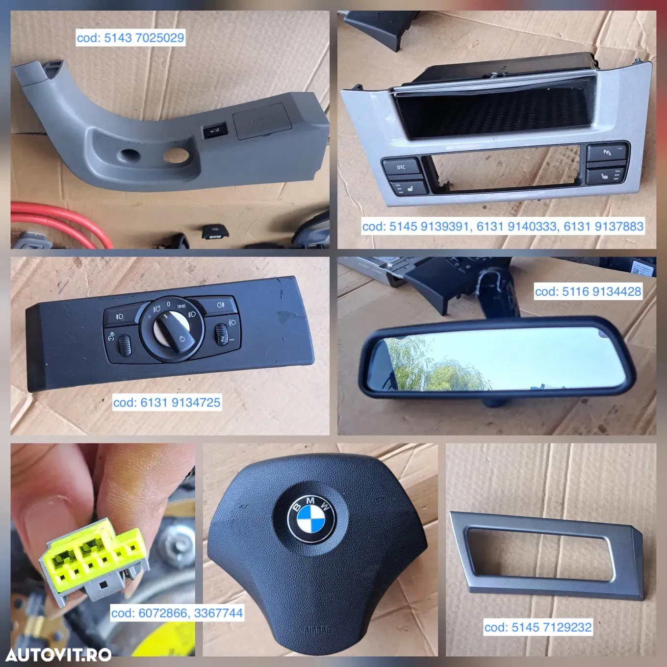 display navigatie ceasuri bord radio cd modul airbag ecu modul control lumini bloc lumini oglinda retrovizoare airbag volan bmw E60 E60 lci E 61 E61 lci E 70 E71 - 7