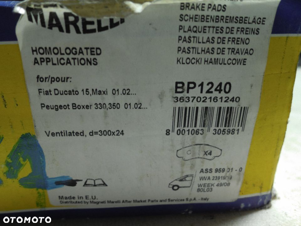 Klocki hamulcowe Magneti Marelli 363702161240 FIAT DUCATO AUTOBUS 2.8 JTD 4X4 128 KM NOWE - 6