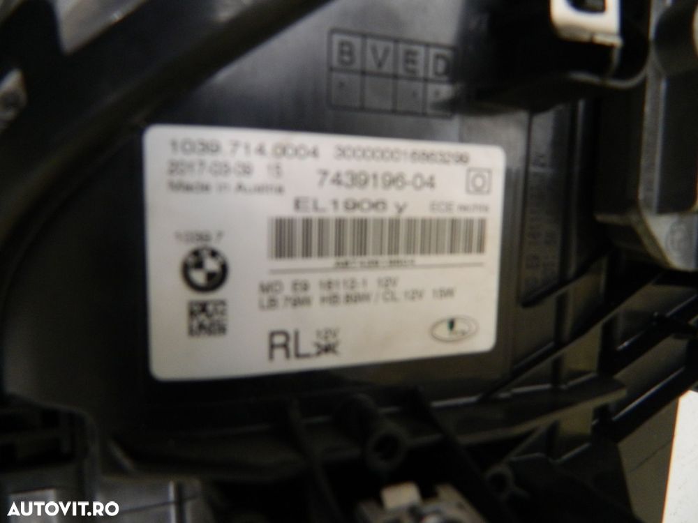 Far dreapta BMW Seria 5 G30 / G31 Full LED Adaptive, 2017, 2018, 2019, 2020, 2021, cod origine 7439196-04. - 10