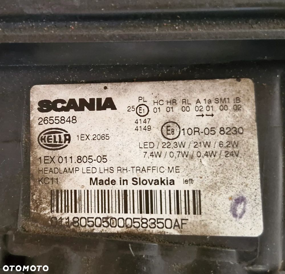 SCANIA R S P G LAMPA LED PRZEDNIA LEWA 2674390 2655848 - 3