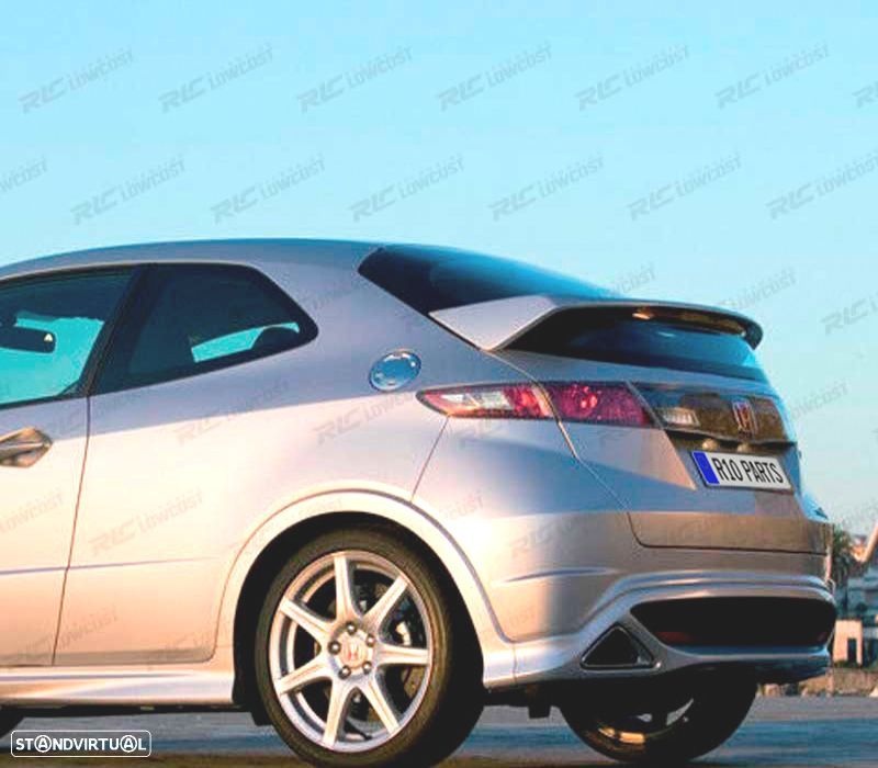 AILERON SPOILER TRASEIRO HONDA CIVIC 8 HATCHBACK 08-12 LOOK R - 4