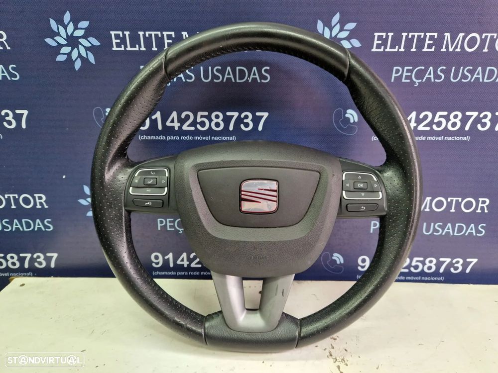 Volante usado pele com airbag SEAT LEON 1P FACELIFT ALTEA TOLEDO multifunções ALTEA - 3