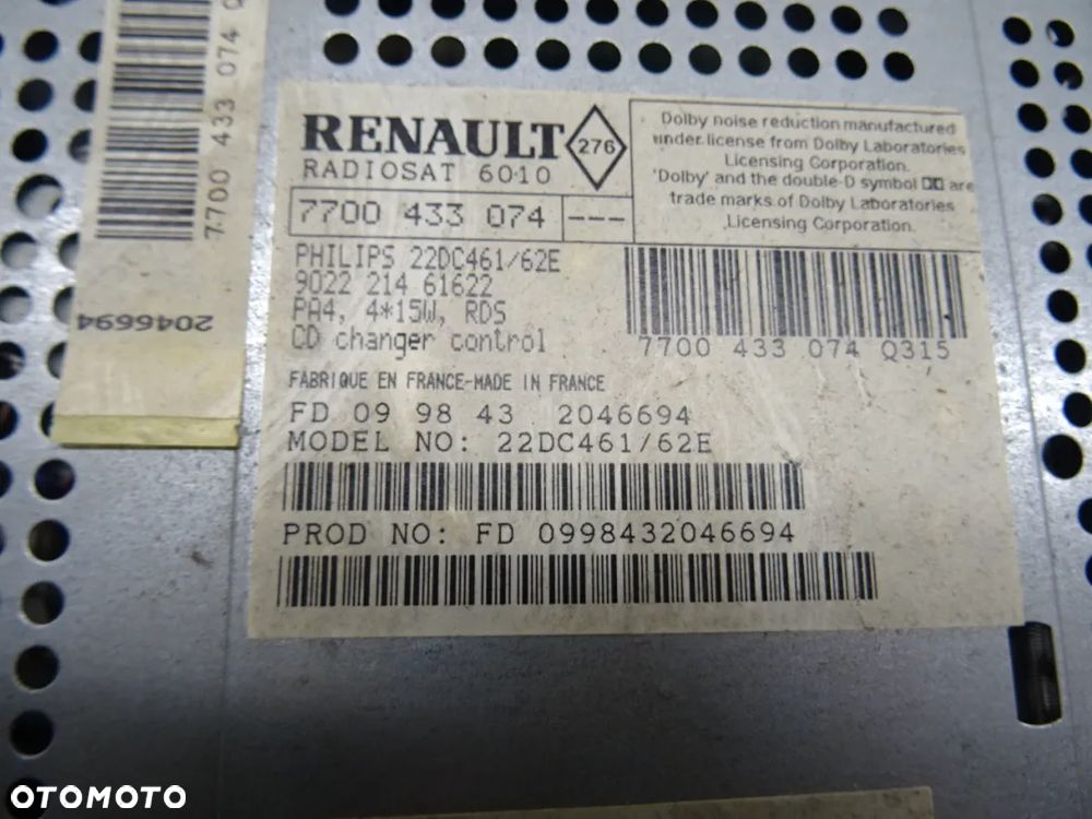 RENAULT LAGUNA I LIFT 1.8 RADIO 7700433074 - 5