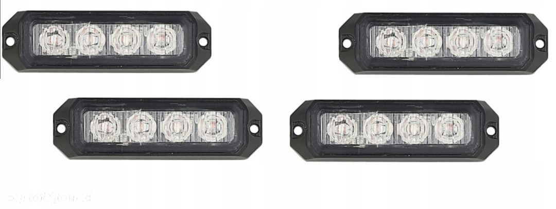 4x STROBOSKOP 4 LED LAMPA OSTRZEGAWCZA 12/24V CE - 1