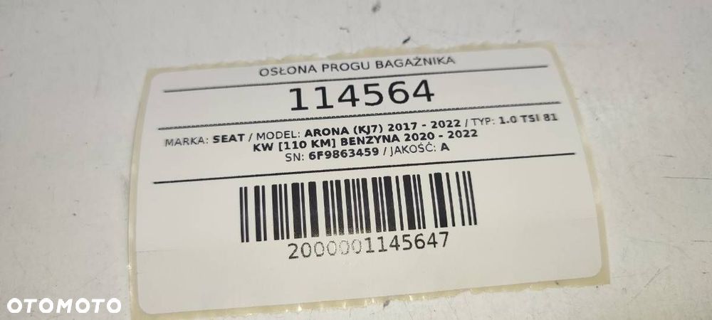 OSŁONA PROGU BAGAŻNIKA TAPICERKA SEAT ARONA - 6