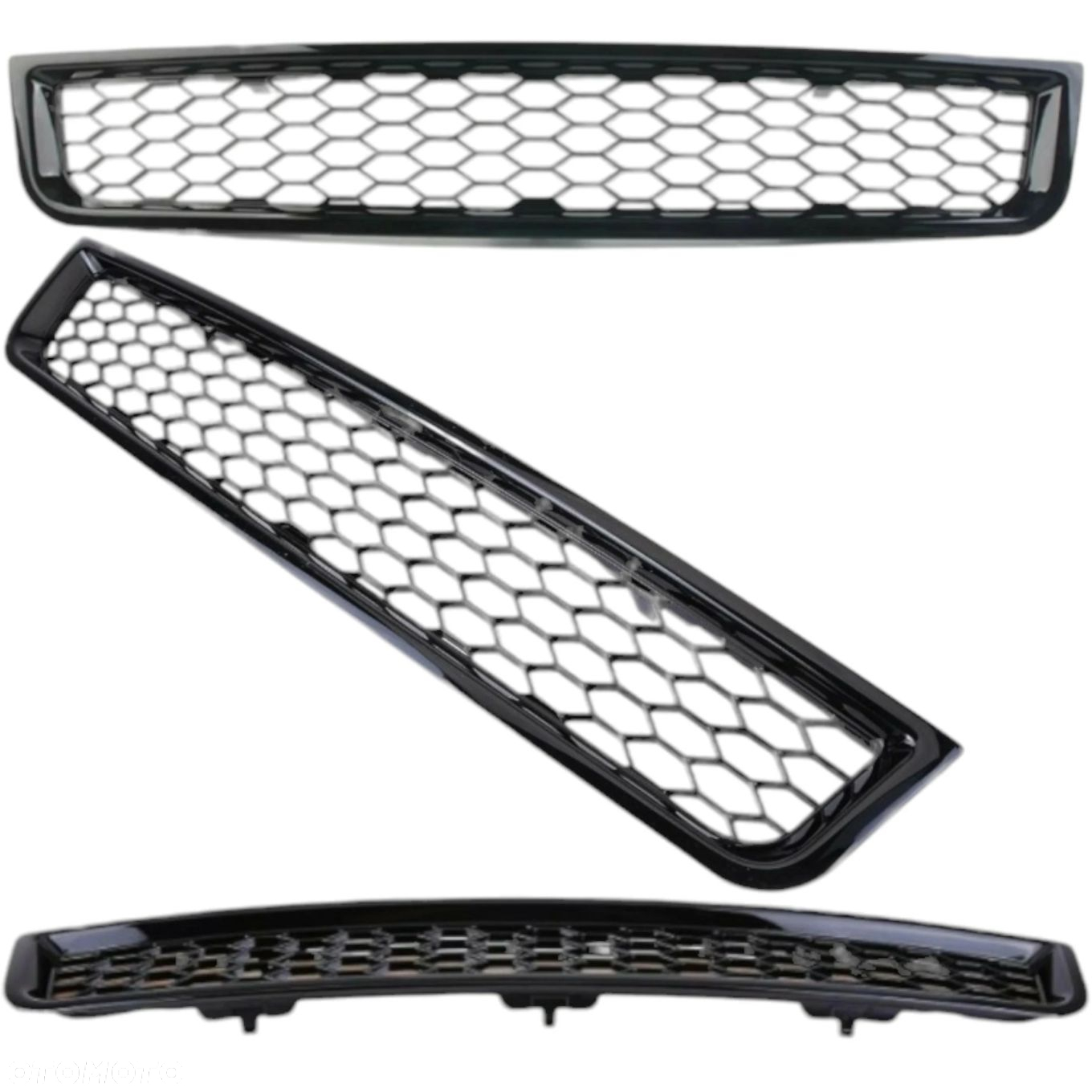 AUDI A4 B6 MAŁYSZ ATRAPY GRILL PRZÓD KRATKI ZAŚLEPKI ZDERZAKA RS LOOK BLACK - 2