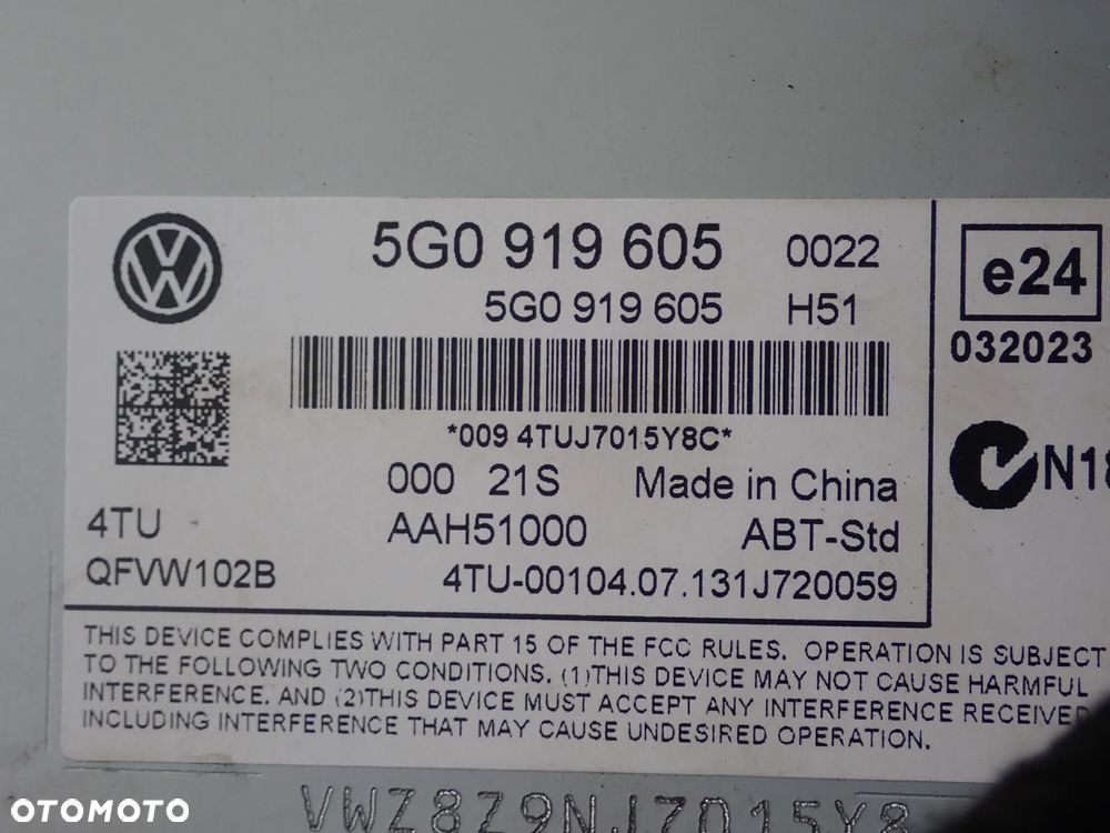 RADIO NAVIGACJA VW GOLF VII  5G0919605/ 5G0035820A - 5
