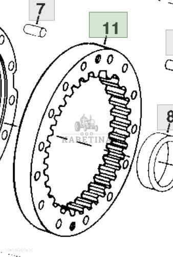 John Deere 8110 8210 8310 8410 Koło Koronowe Wieniec CZĘŚCI R157061 - 1