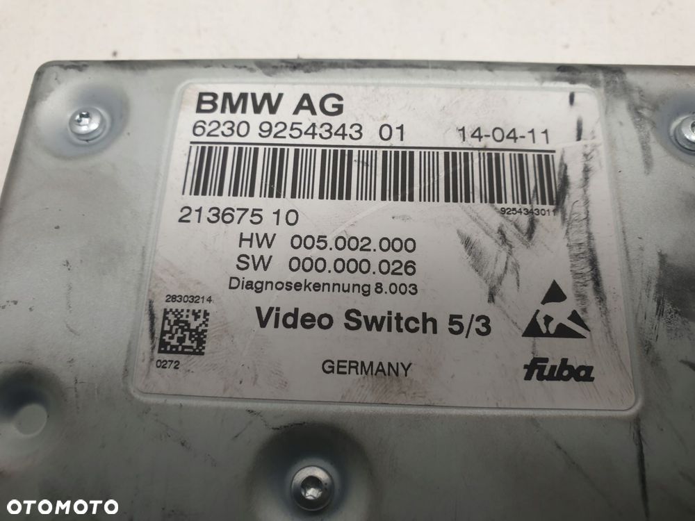 BMW F01 02 MODUŁ STEROWNIK VIDEOSWITCH TV 9254343 - 7
