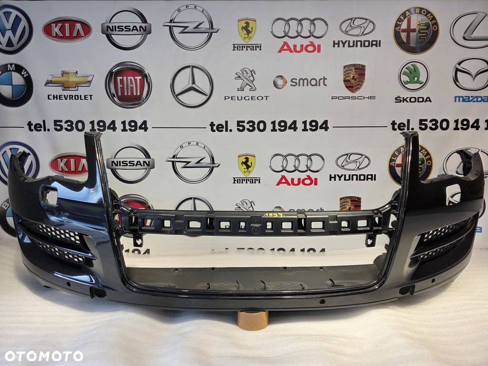 VW TOUAREG 7L6 LIFT 07-10 ŁADNY ZDERZAK PRZEDNI PRZÓD NA SPRYSKI + 6xPDC KOLOR CZARNY METALIK + KRATKI + OSŁONA POD ZDERZAK NR 7L6807221 NR AUKCJI NZ1897 - 1