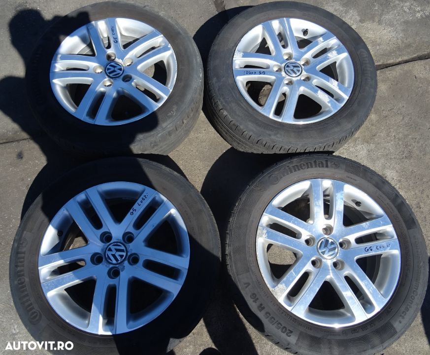 Jante aliaj Volkswagen Golf 5 R16 6Jx16H2 ET50 cu cauciuc - 1
