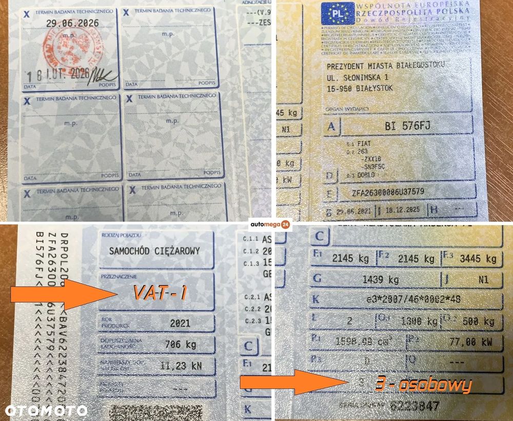 Fiat DOBLO VAN 3 osobowy VAT-1 Homologacja cięż. MOCNY SILNIK 1.6 MultiJet, 105KM Emisja spalin Euro6, Skrzynia biegów 6-cio stopniowa! ORYGINALNA ZABUDOWA PAKI, BOCZNE DRZWI PRZESUWNE, RADIO Z EKRANEM DOTYKOWYM , MULTIFUNKCYJNA KIEROWNICA - 11