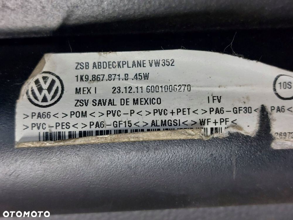 ROLETA BAGAŻNIKA VOLKSWAGEN GOLF VI KOMBI 1K9867871B - 6