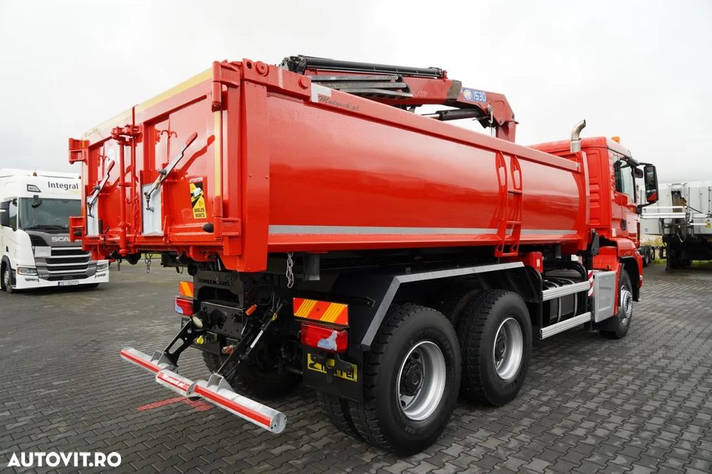 MAN TGS 26.400 / 6x4 / BASCULĂ DUBLĂ + HDS HMF 1530 K2 / HIDRODOXIE LATERALĂ / GRAPPER / TELECOMANDĂ / NAVIGAȚIE / - 12