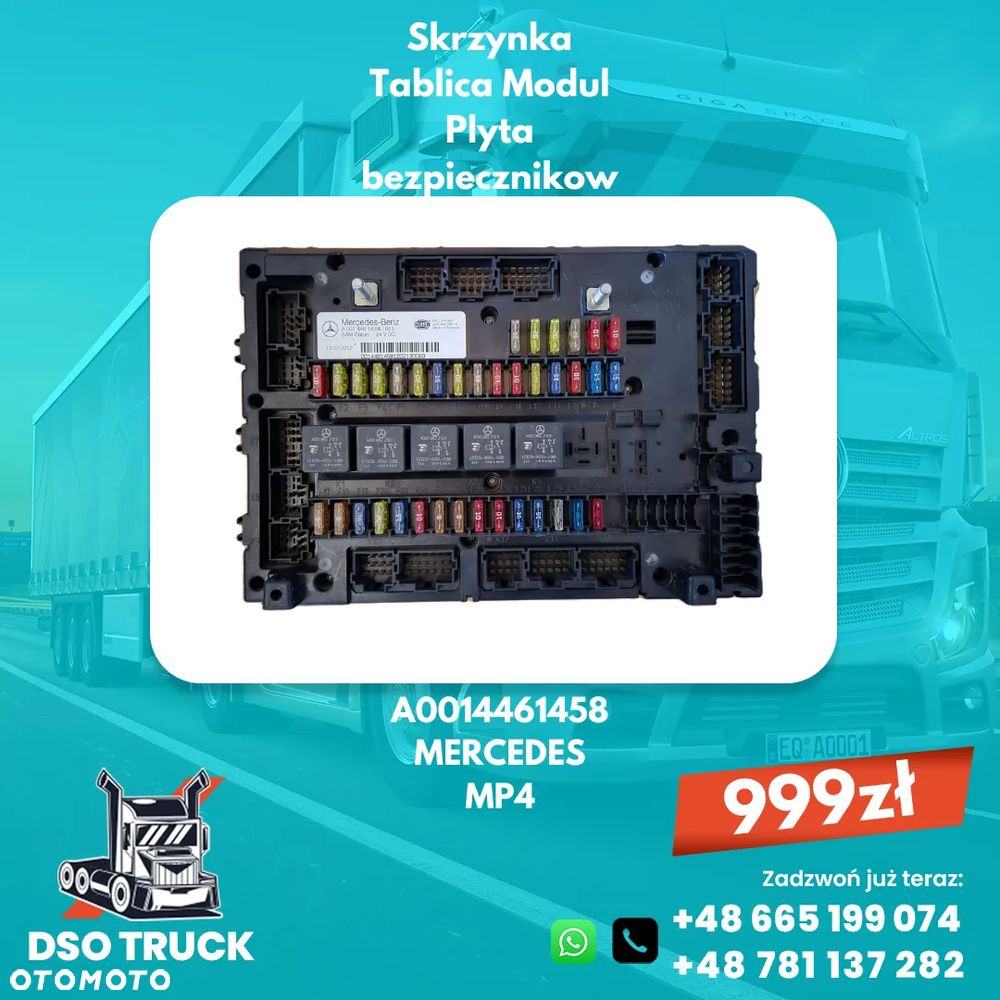 Skrzynka Tablica Modul Plyta bezpiecznikow A0014461458 A0014461558 MERCEDES MP4 - 1