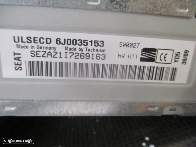 Radios 6J0035153 SEAT IBIZA 4 6J FASE 1 2009 1.6TDI 90CV 5P BRANCO SEAT ULSECD - 6
