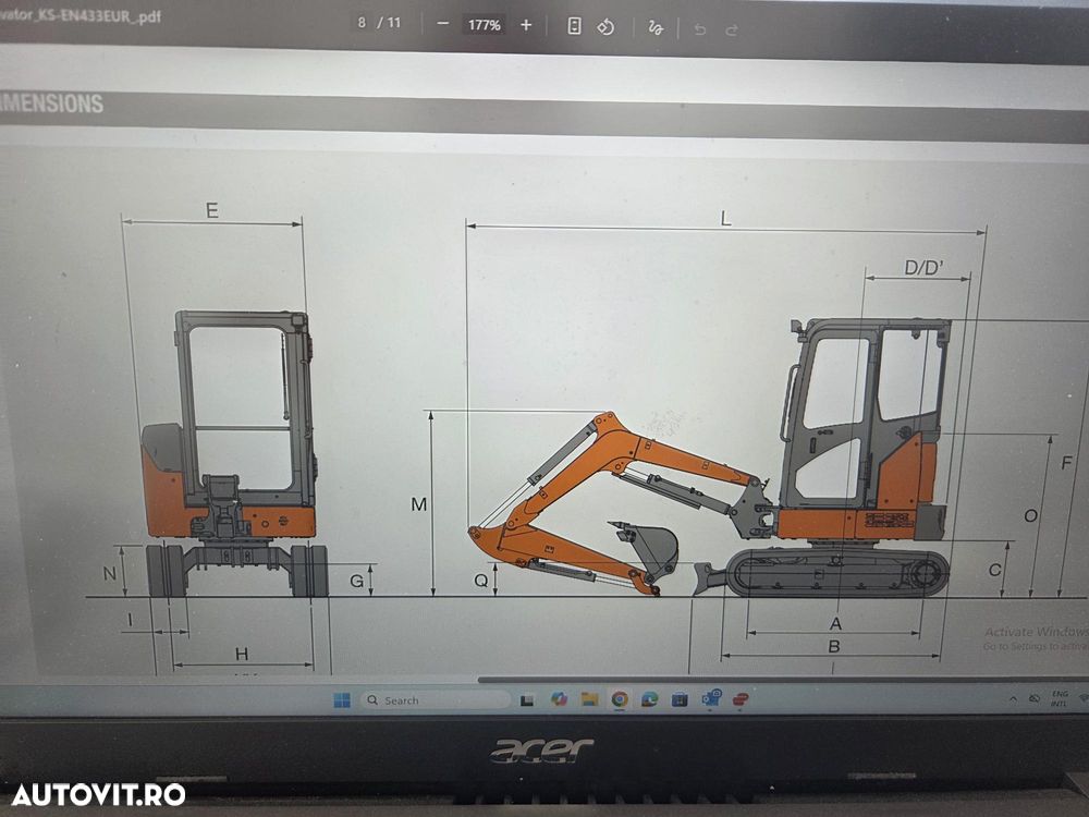 Hitachi ZX26U-6. 2025, 220 ore, Masa operationala 2,8 tone, adancime sapare 3m, CUPLA RAPIDA+CUPA INGUSTA+CUPA LATA+CUPA TALUZ, inst  picion pe brate, senile 95% ok,. rotire in gabarit, produs JAPONIAposibilitate leasing 4 ani, CA NOU-PROMOTIE 32.500 EUR+Tva - 12