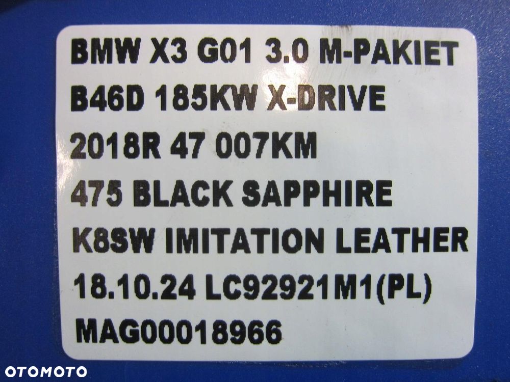 BMW X3 G01 B46 X4 G02 MOST TYLNY DYFER DYFERENCJAŁ 3.38 8686219 33108686219 - 9