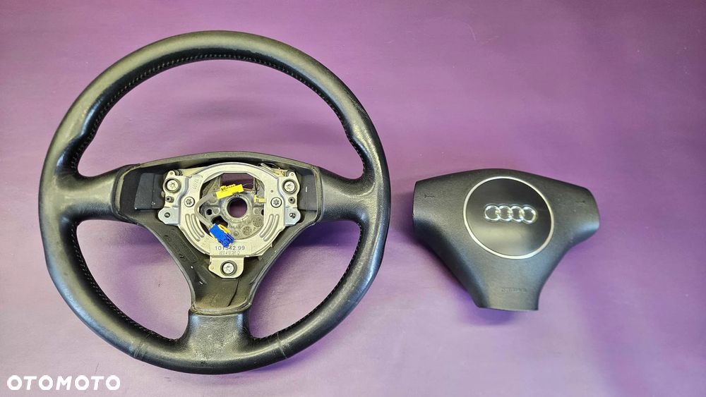 Kierownica Trzy 3 Ramienna Czarna Skóra Soul Air Bag Poduszka Kabel Wtyczka AUDI A4 B6 B7 - 26
