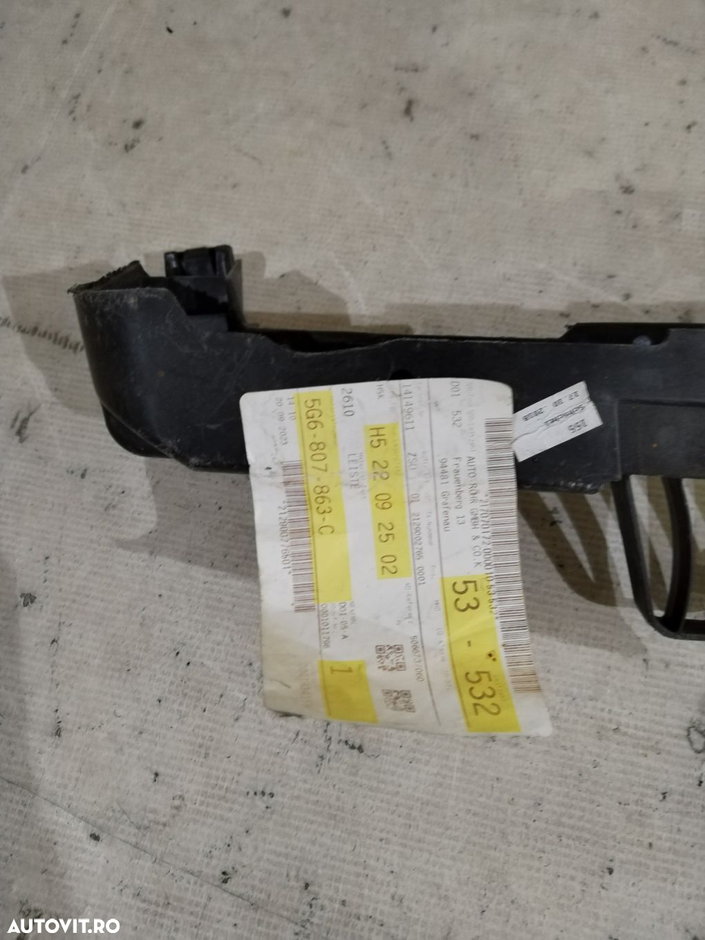 Suport central bara spate, VW Golf 7, facelift, hatchback, 2017, 2018, 2019, 2020, cod origine OE 54894F. - 4