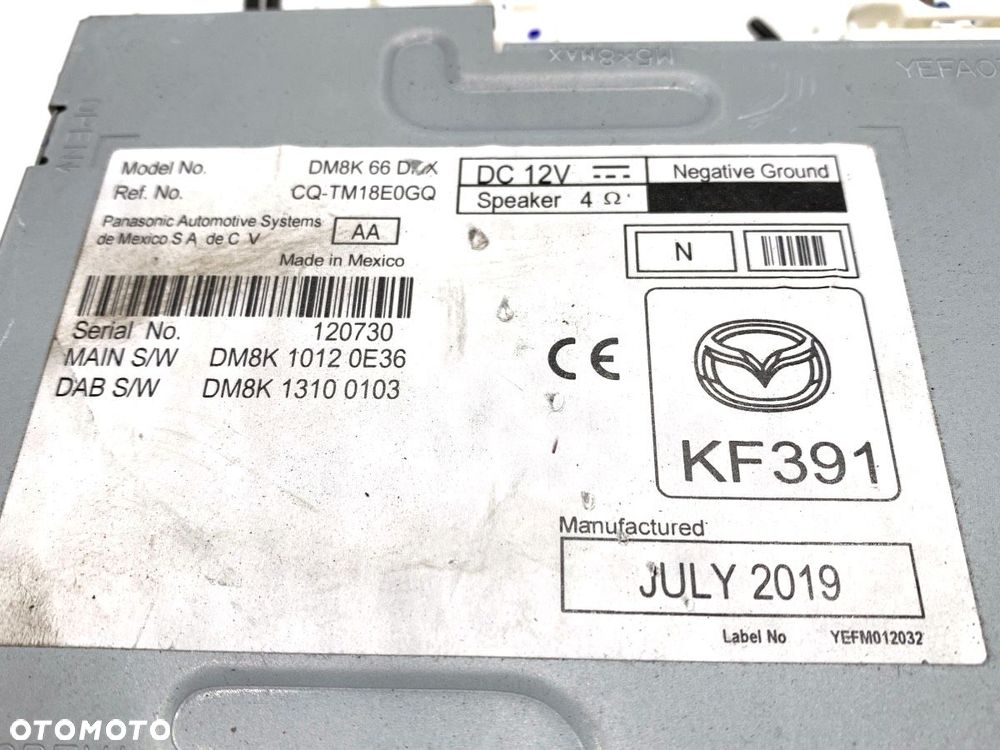RADIO  MAZDA 2 (DL, DJ) 2014 - 2022 1.5 SKYACTIV-G 66 kW [90 KM] benzyna 2014 - 2017 DM8K-10120E - 4