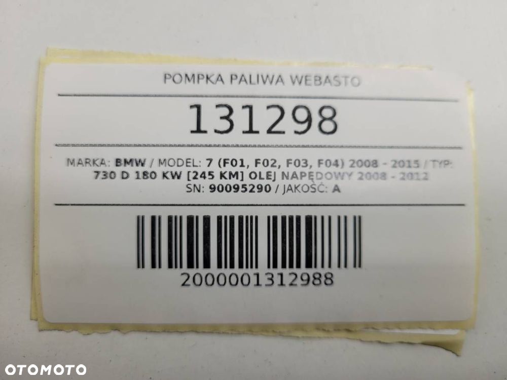 POMPKA PALIWA WEBASTO BMW 7 F01 F02 9009529 - 8