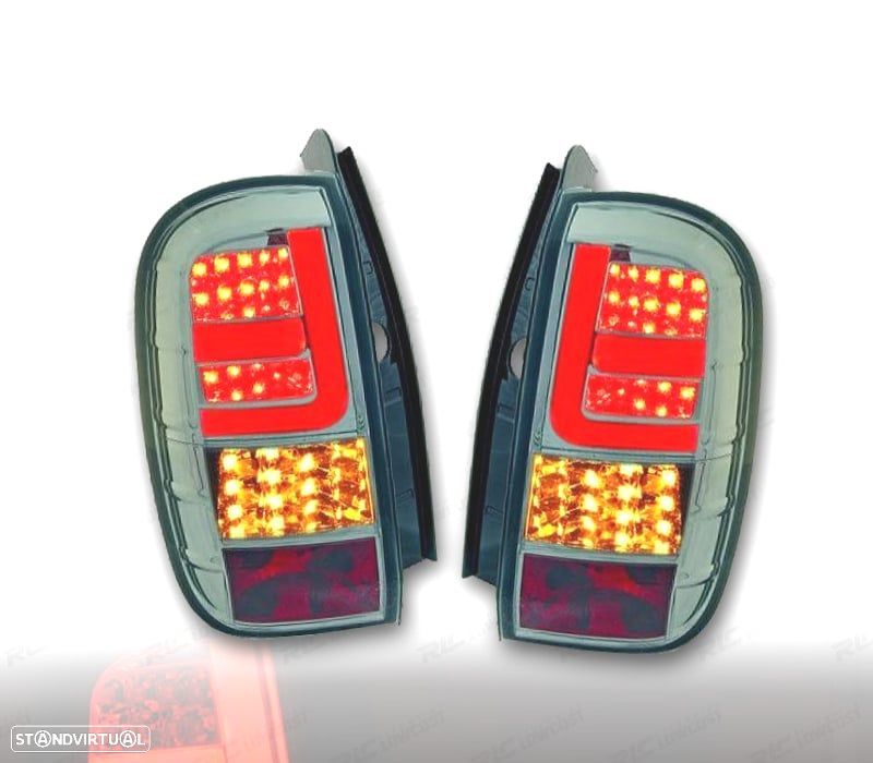 FAROLINS TRASEIROS DACIA DUSTER 10-13 LIGHT BAR LED FUNDO CROMADO FUMADO - 1