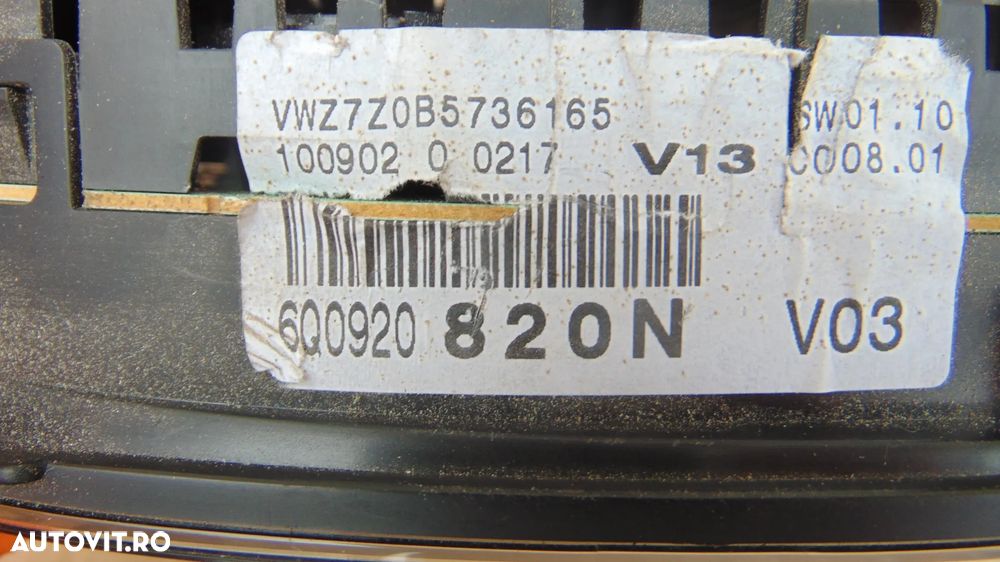 Ceasuri bord VW Polo 9N 1.2 benzina an 2002-2007 cod 6Q0920820N - 3