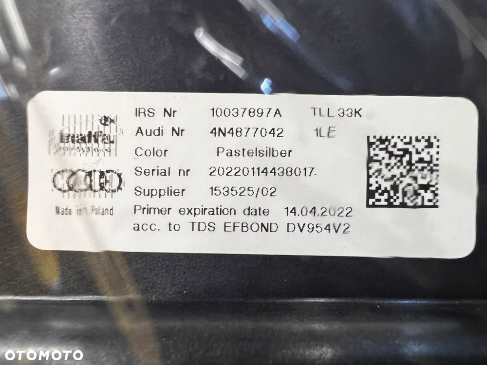 ROLETA SZYBERDACH SILNIK PANORAMA AUDI A8 D5 - 5