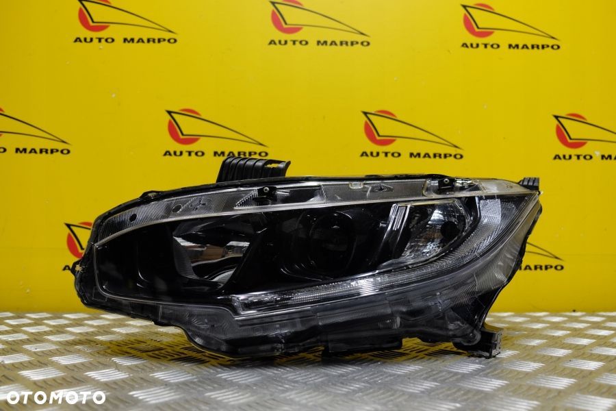 HONDA CIVIC X 2016- REFLEKTOR LAMPA LEWA ZWYKŁA SOCZEWKOWA CZARNA USA - 2