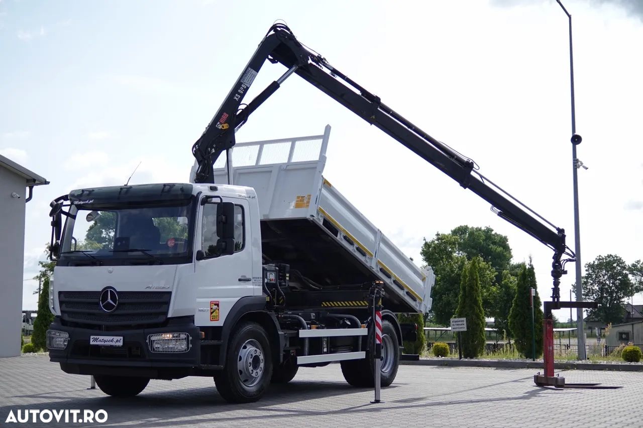 Mercedes-Benz ATEGO 1627 / 4X2 / BASCULĂ 3 LATERALE + HDS HIAB 099 BS-2 / PILOT / ROTATOR / FURCĂ / ANVELOPE 100% / IMPORTAT - 1