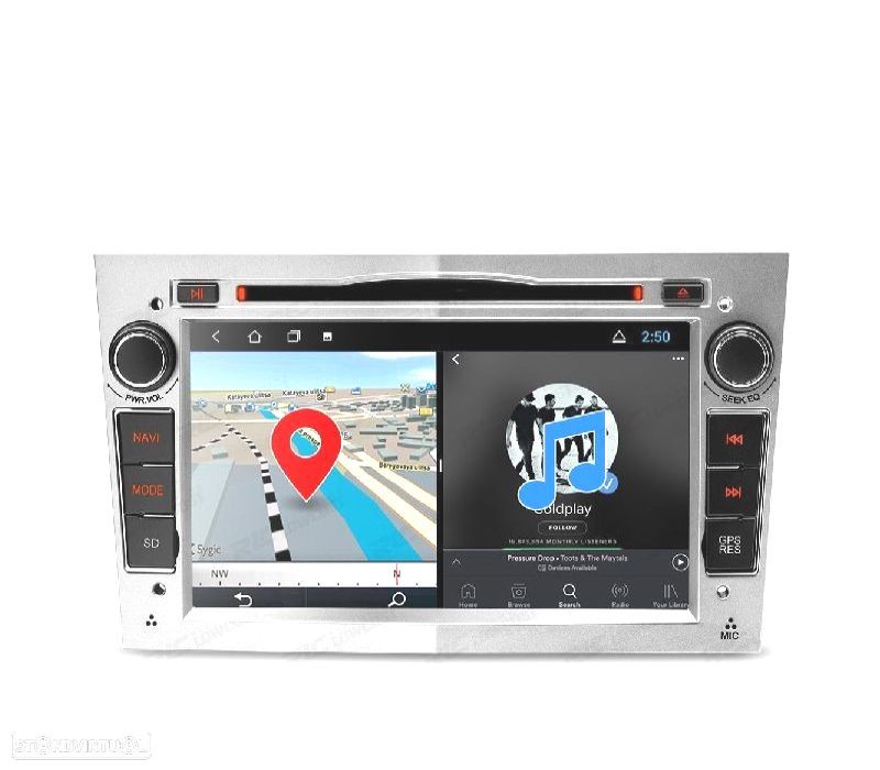 AUTO RADIO GPS ANDROID 11 CINZA CLARO PARA OPEL ASTRA H VIVARO ZAFIRA VECTRA CORSA D - 6
