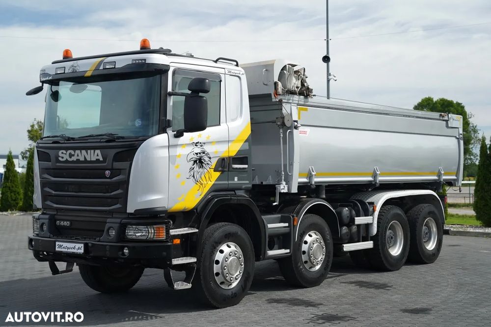 Scania G 440 / 8X4 / BASCULATOR CU 2 LATE / HIDRAULIC LATERAL / CLAPETĂ HIDRAULICĂ / BORDMATIC / CORTINĂ AUTOMATICĂ / AUTOMAT - 12